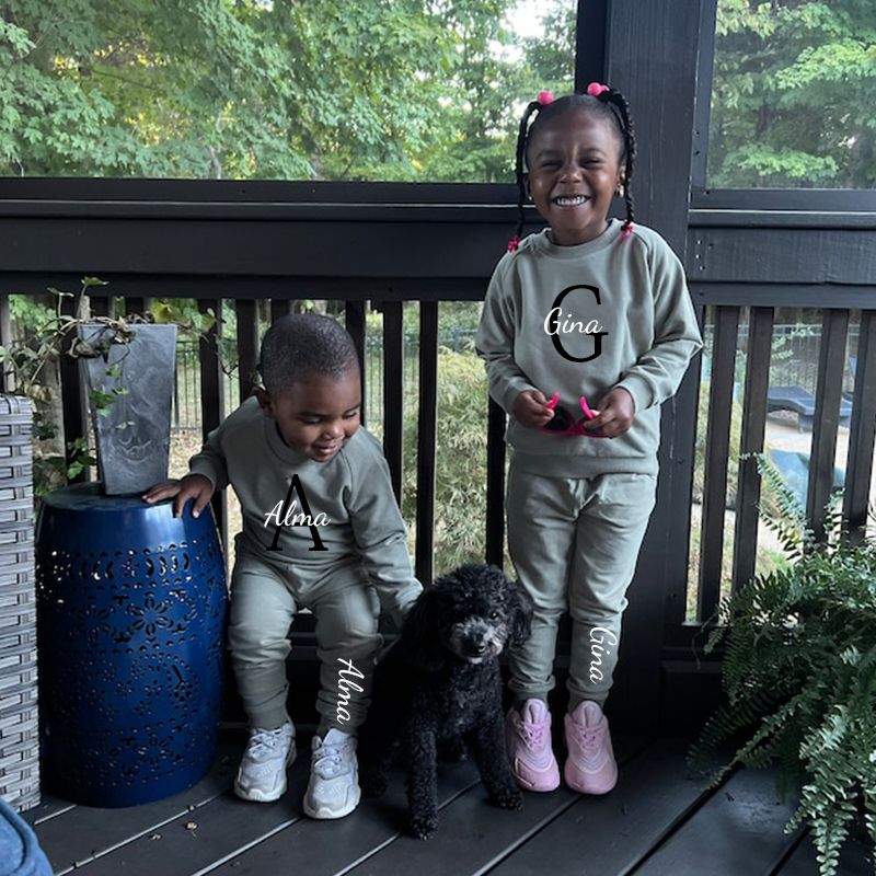 Personalized Kids Cozy Unisex Sweatshirt Set| Cloth108