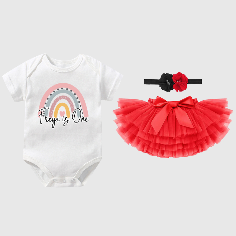 Personalized Baby Girls Birthday Tutu Skirt Headband| BBCloth06