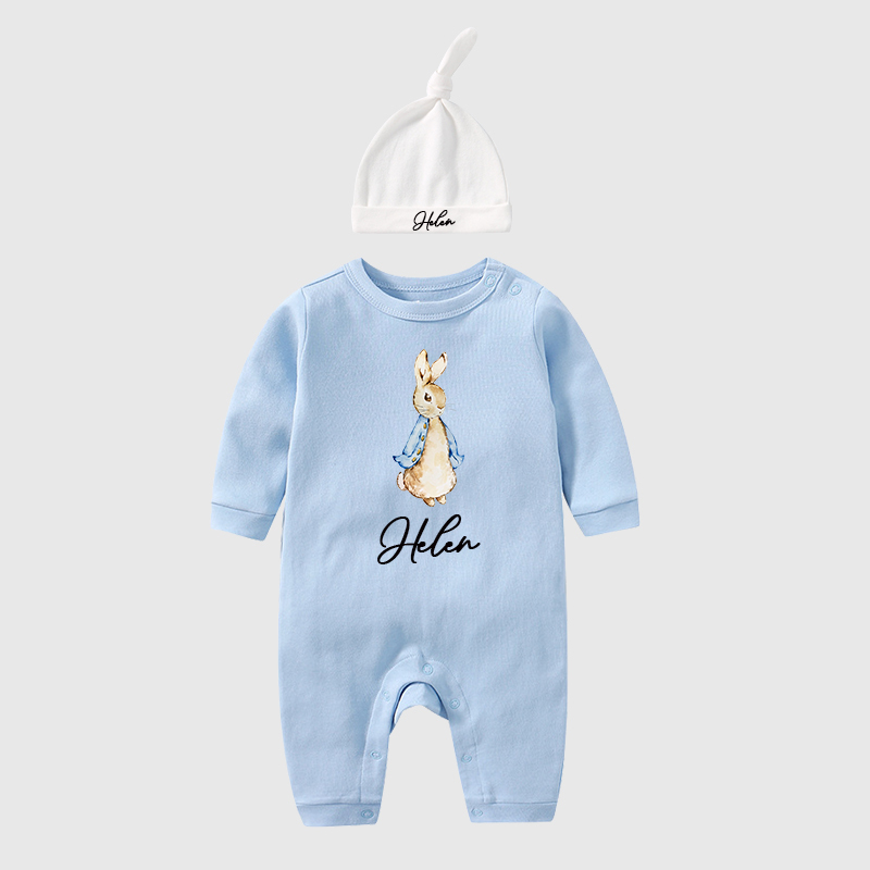 Personalized Blue & Pink Rabbit Baby Going Home Sets| BBCloth13