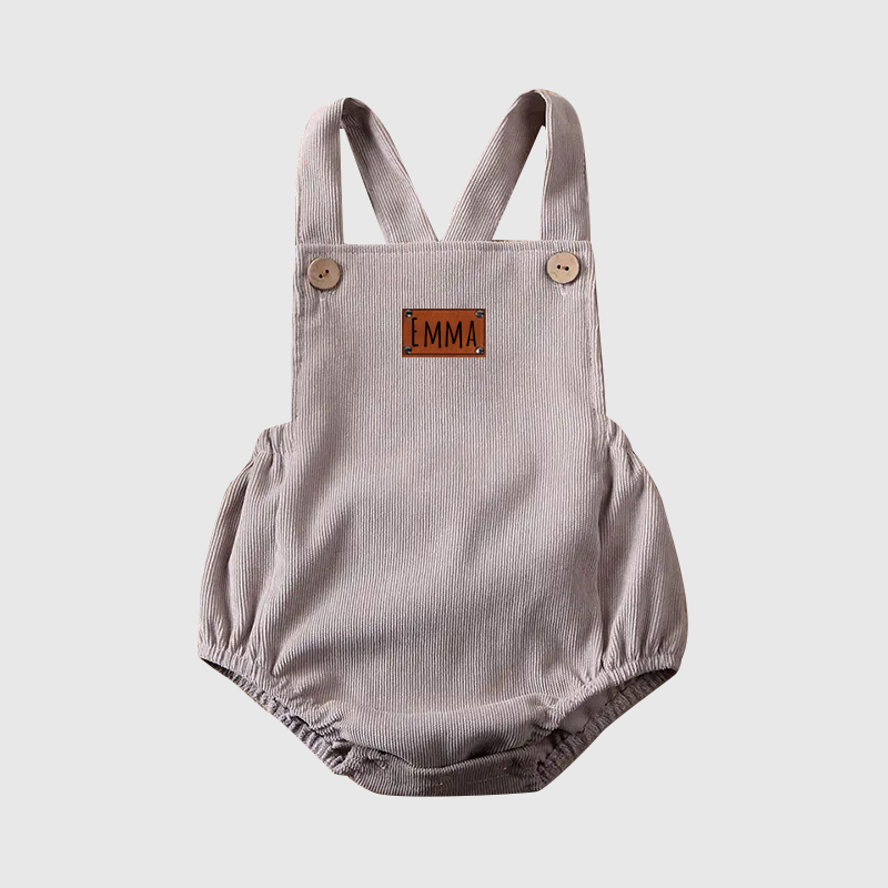 Personalized Leather Patch Baby overalls suspenders| BBCloth31