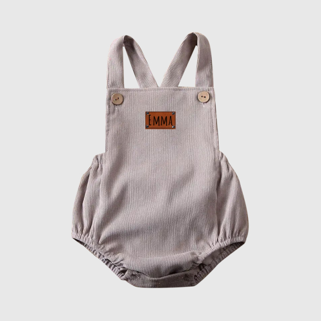 Personalized Leather Patch Baby overalls suspenders| BBCloth31