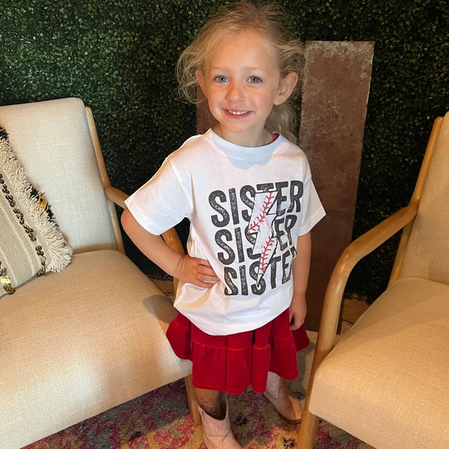 Personalized Girls Baseball Sister T-Shirt| Cloth148