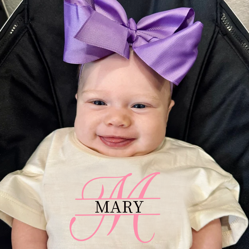 Personalized Baby Split Monogram Alphabet Bubble Romper| BBCloth46