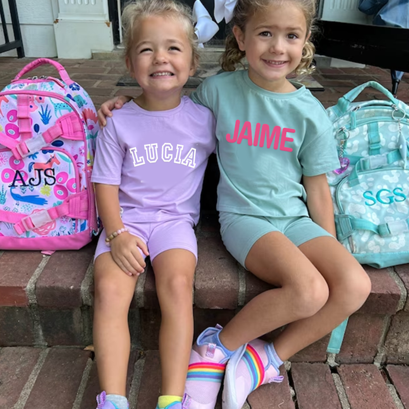 Personalized Kids Puff Vinyl Toddler Shorts Set| Cloth156