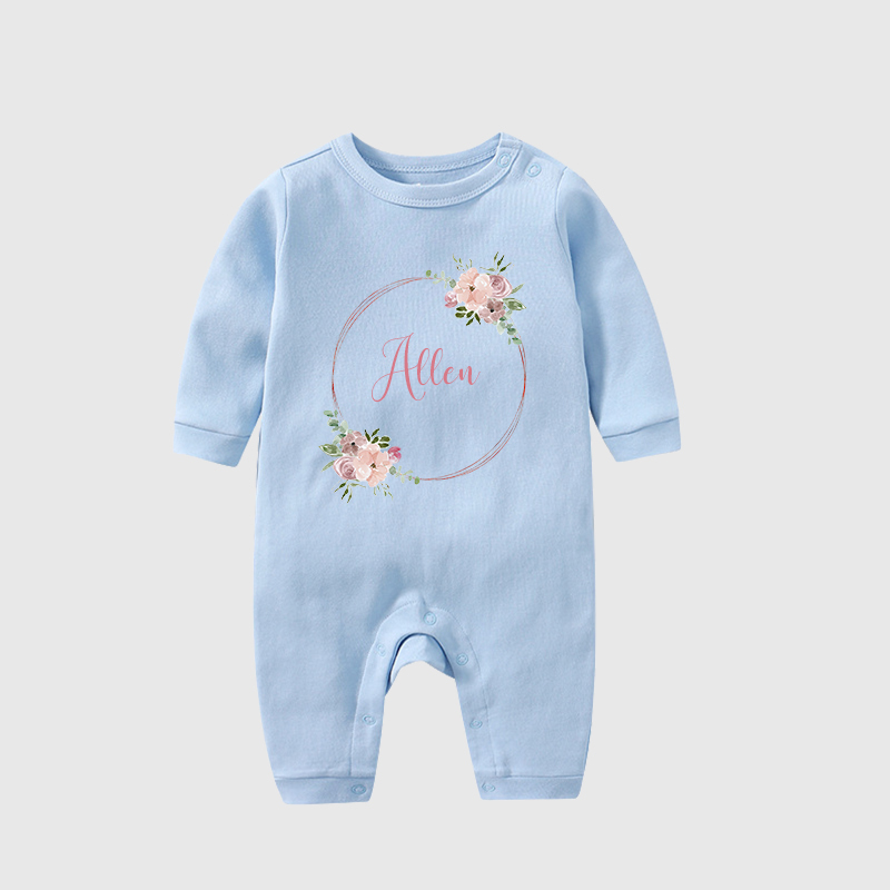 Personalized Baby Girl Newborn Floral Going Home Bodysuit| BBCloth29