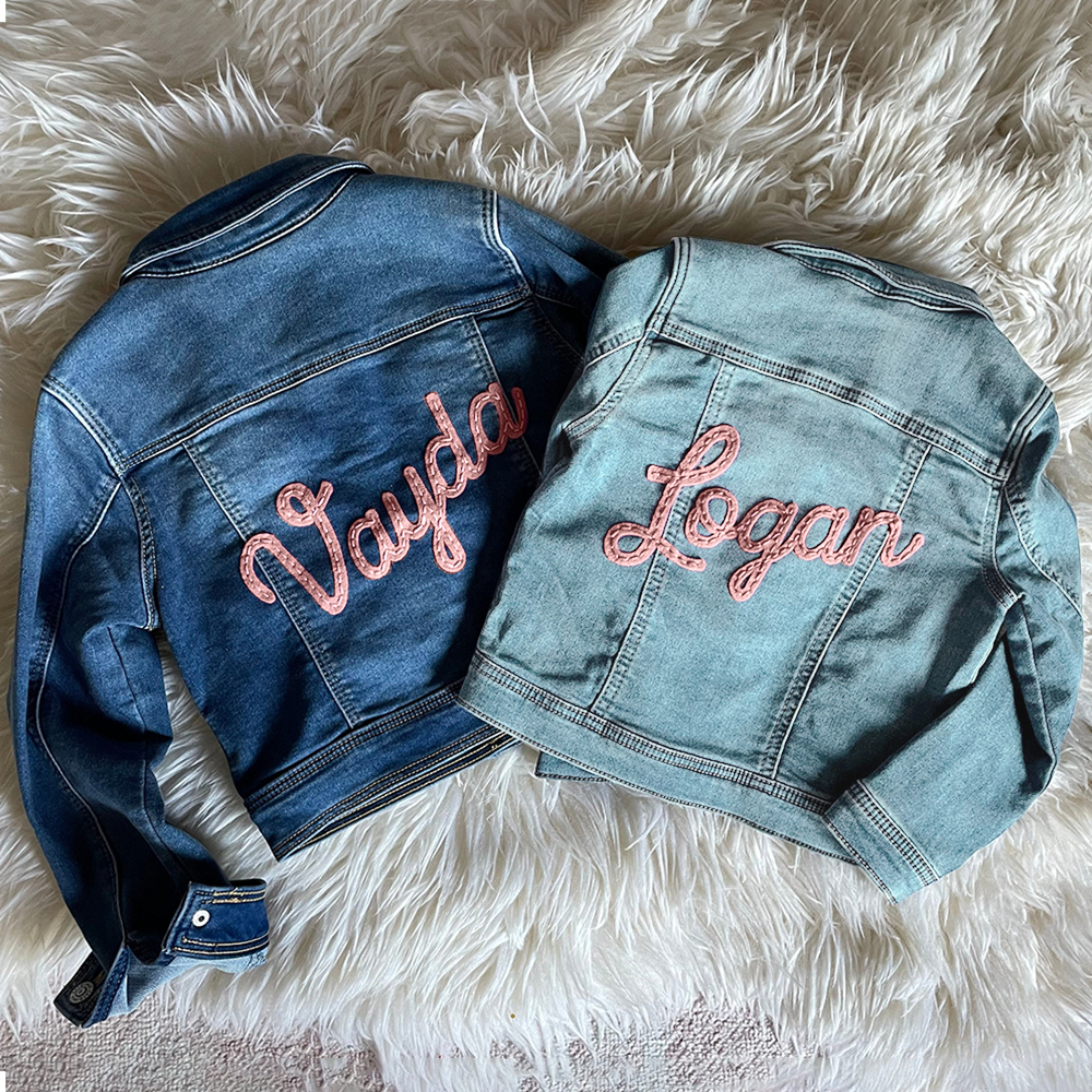 Personalized Hand-Embroidered Kid Denim Jacket| Cloth258