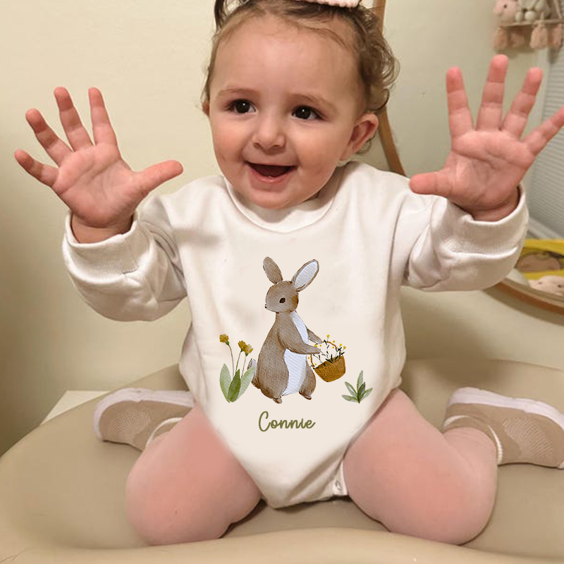 Personalized Baby's Easter Sweatshirt Romper| BBcloth8203
