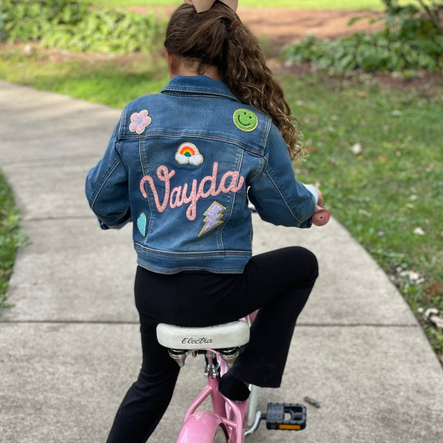 Personalized Hand-Embroidered Kid Denim Jacket| Cloth258