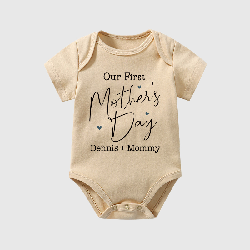 Personalized Our First Mother's Day Baby Cozy Onesie| BBcloth2211