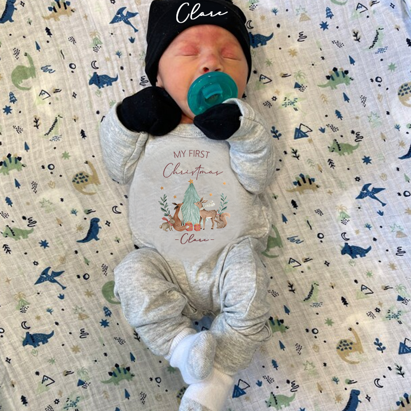 Personalized Baby First Christmas Outfit| BBCloth1208
