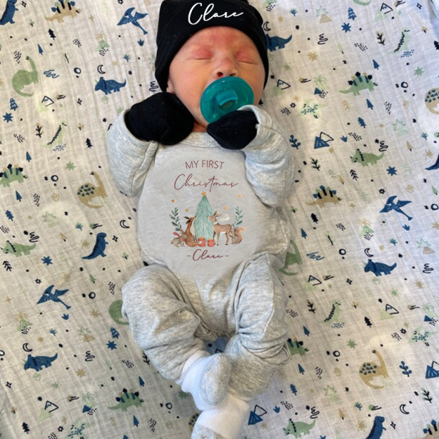 Personalized Baby First Christmas Outfit| BBCloth1208