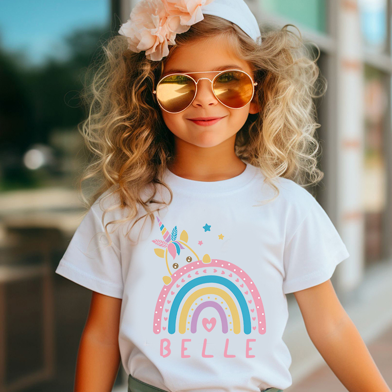 Personalized Girl Unicorn Birthday Party T-Shirt| Cloth1434