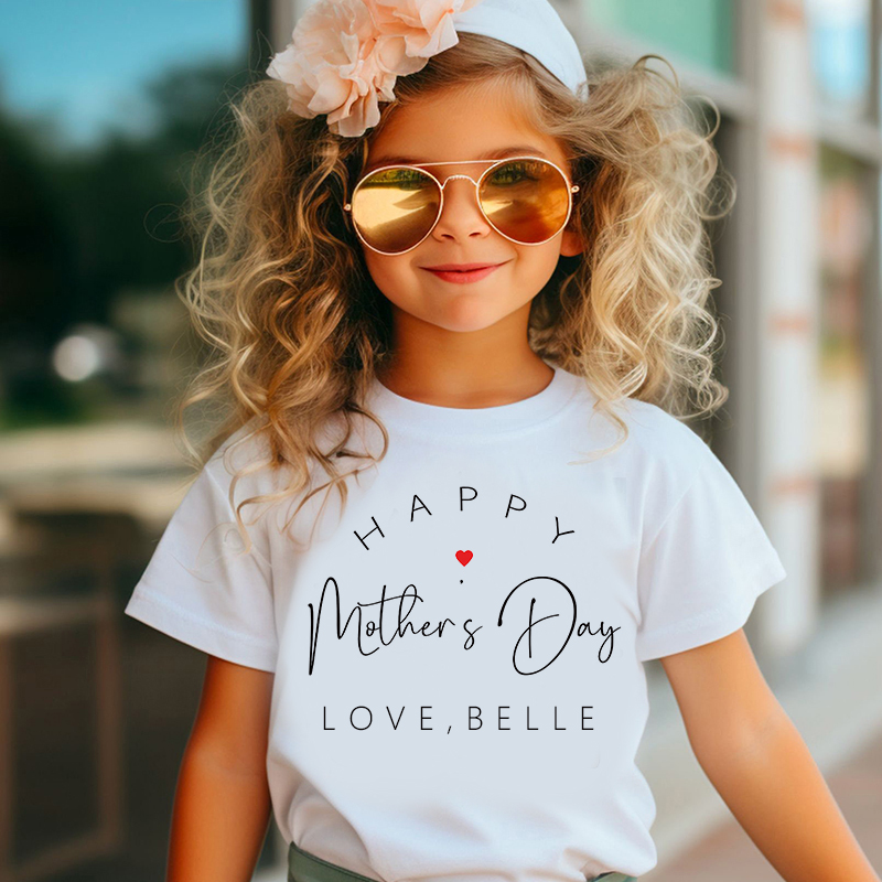 Personalized Kid Happy Mother's Day T-Shirt| Cloth1438