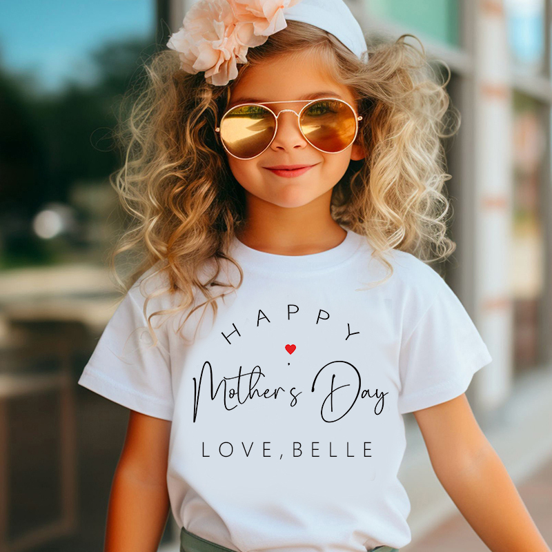 Personalized Kid Happy Mother's Day T-Shirt| Cloth1438