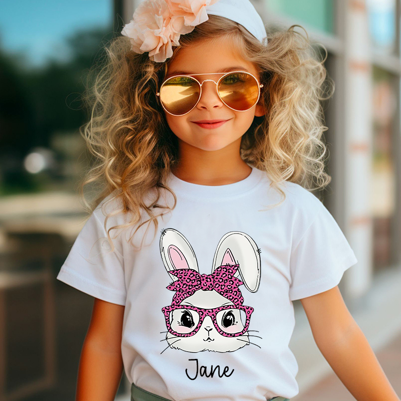Personalized Kids Bunny Summer T-Shirt| Cloth1419