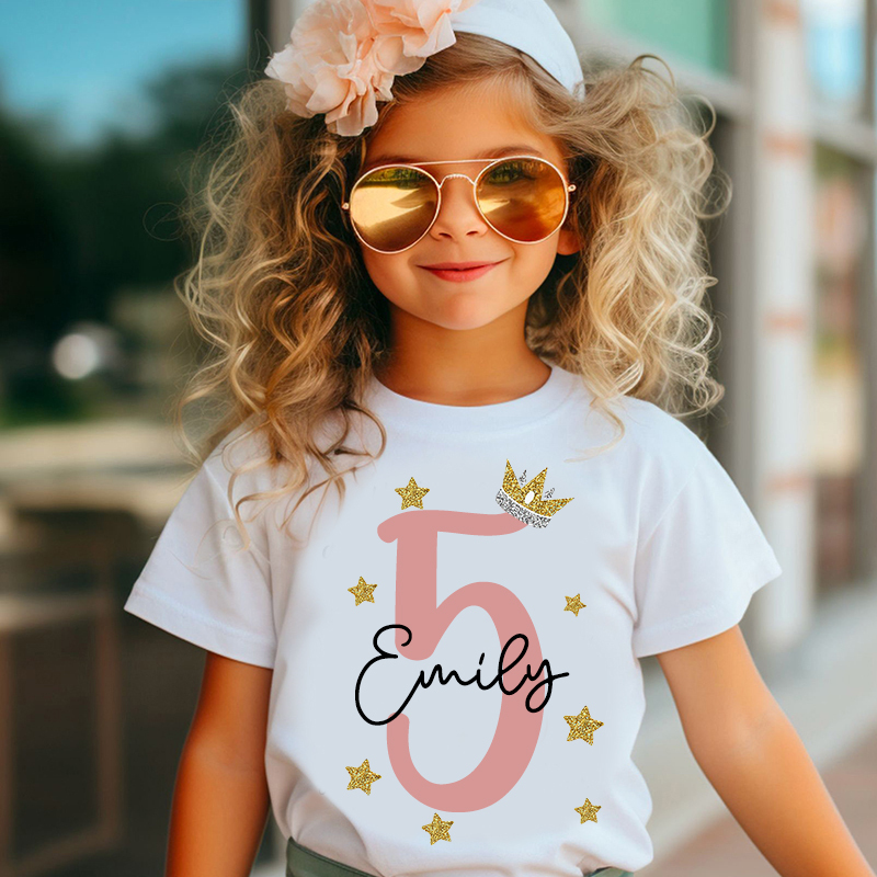 Personalized Girl Birthday Princess Theme T-Shirt| Cloth1449