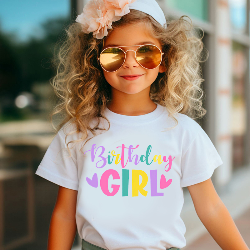 Personalized Girl Colorful Birthday T-Shirt| Cloth1473