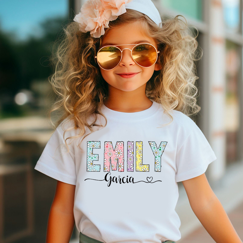 Personalized Girl Colorful Daisy Birthday T-Shirt| Cloth1474