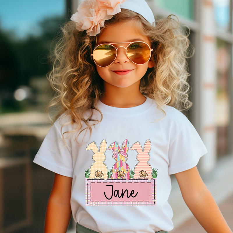 Personalized Kids Bunny Summer T-Shirt| Cloth1420