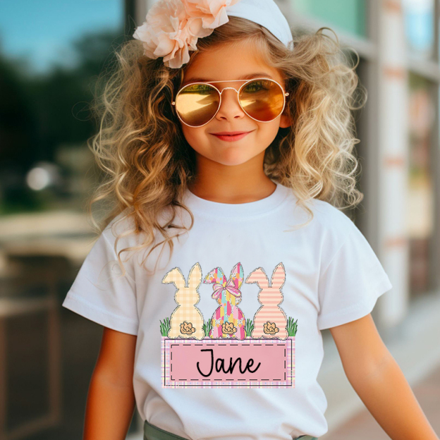 Personalized Kids Bunny Summer T-Shirt| Cloth1420