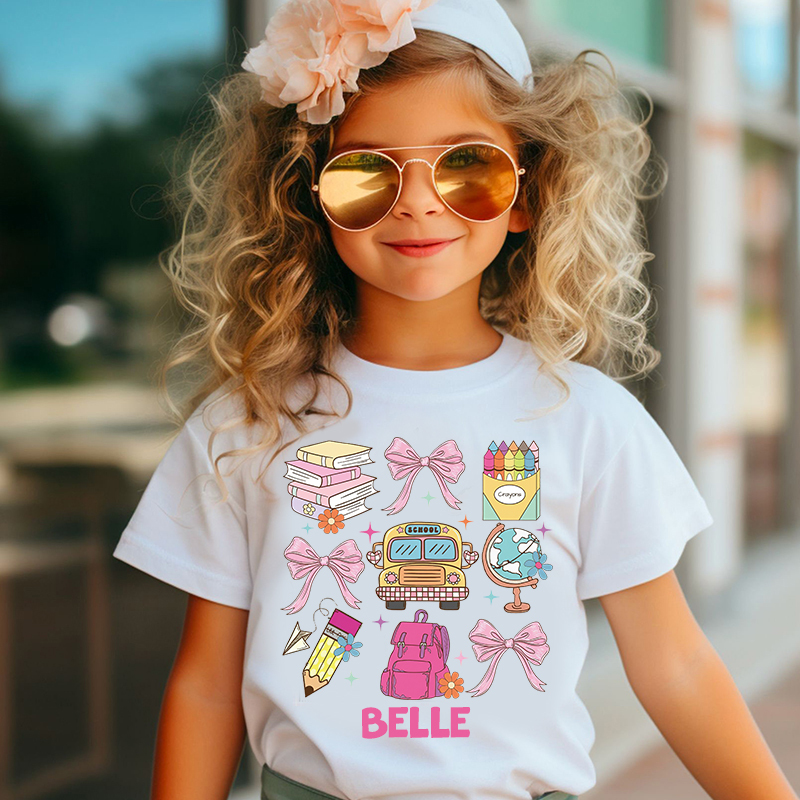 Personalized Girls Back To School Name T-Shirt| Cloth1481