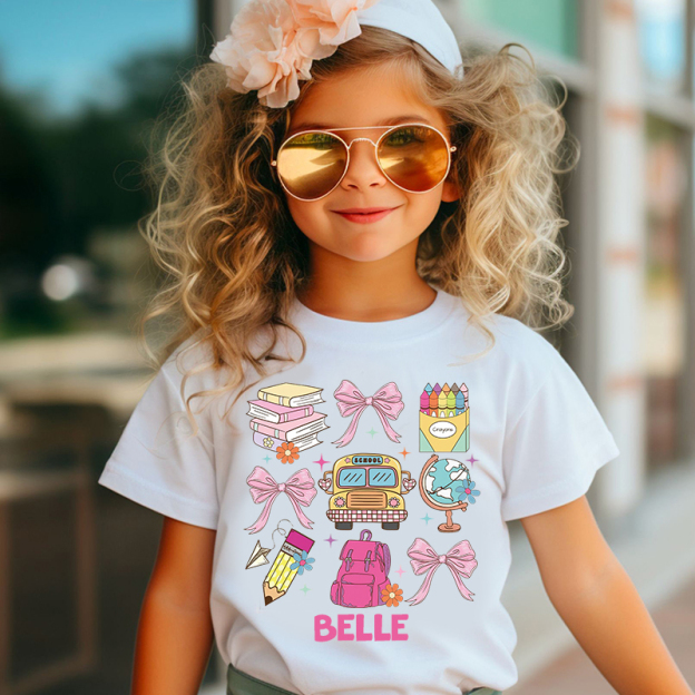 Personalized Girls Back To School Name T-Shirt| Cloth1481