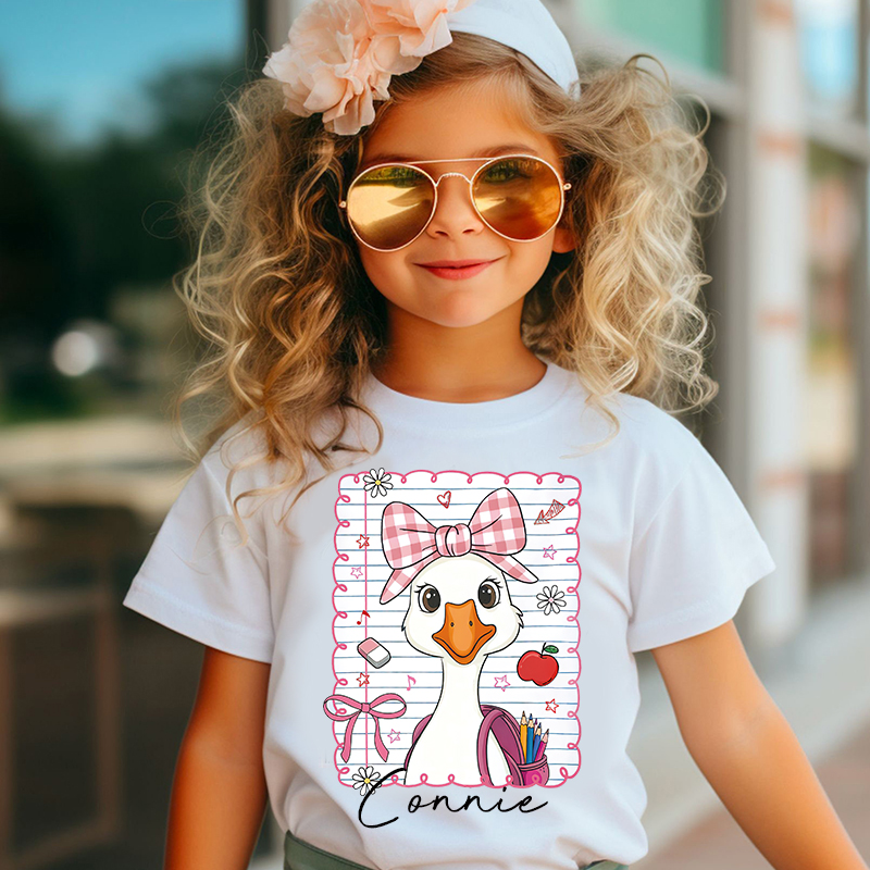 Personalized Kids Back To School Goose T-Shirt| Cloth1482