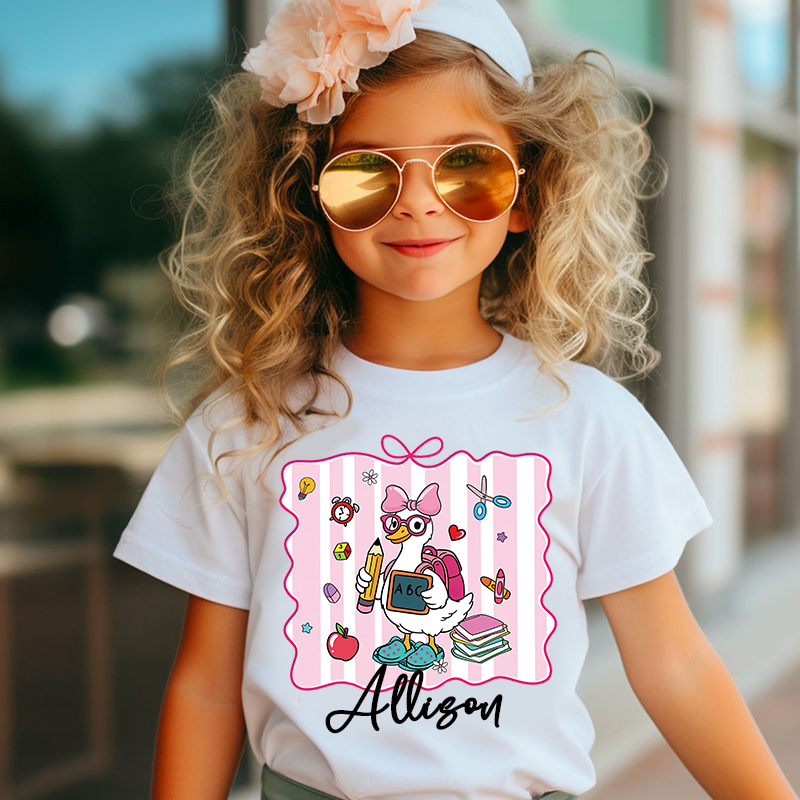 Personalized Kids Back To School Goose T-Shirt| Cloth1483