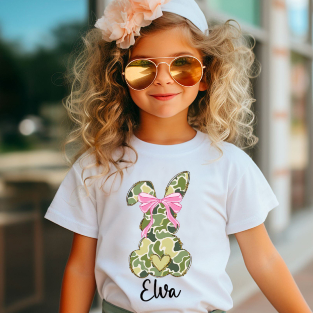 Personalized Kids Bunny Summer T-Shirt| Cloth1417