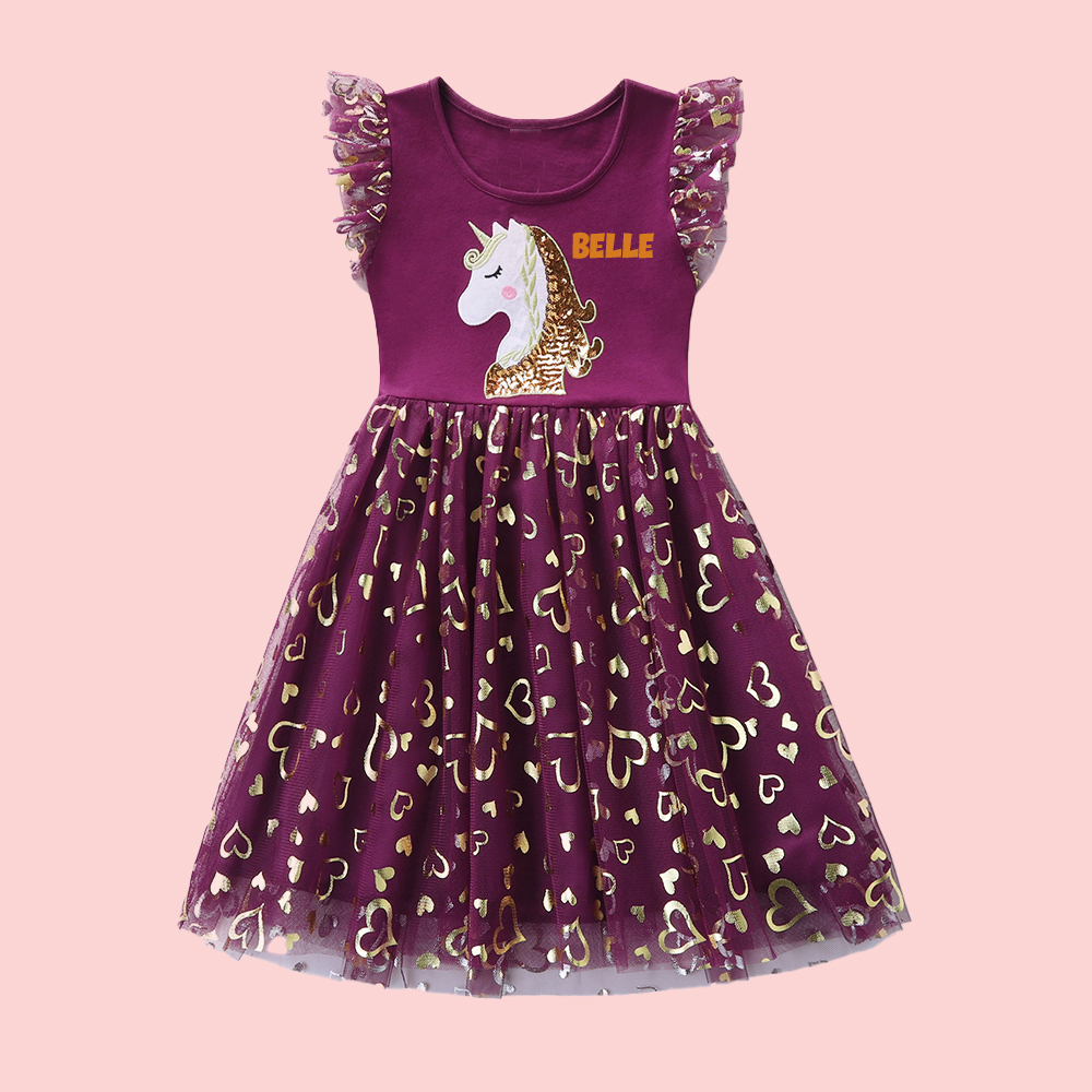 Personalized Girl Magical Unicorn Birthday Dress| Dress06
