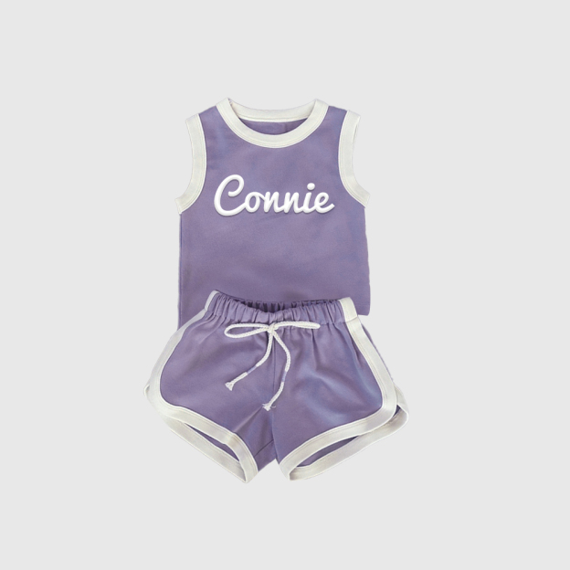Personalized Kids Puff Name Toddler shorts Set| Cloth225