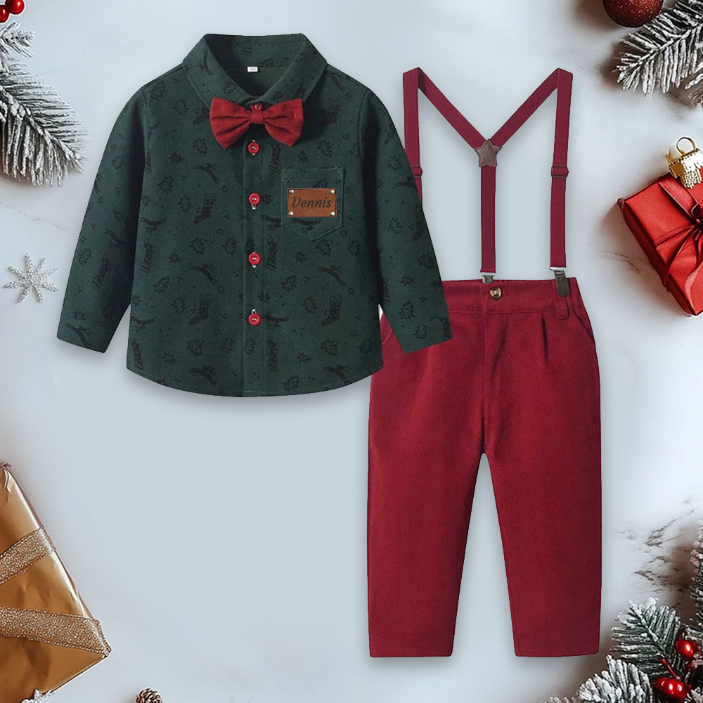 Personalized  Boy Christmas Retro Outfit| YESMC22