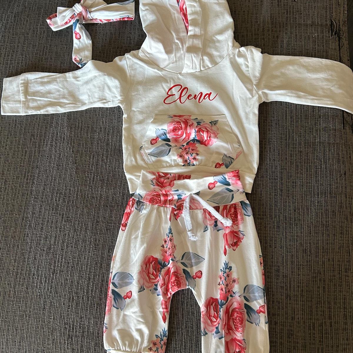 Personalized Baby Girl Flower Outfit| BBcloth85