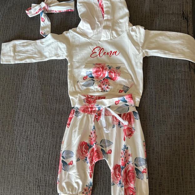 Personalized Baby Girl Flower Outfit| BBcloth85