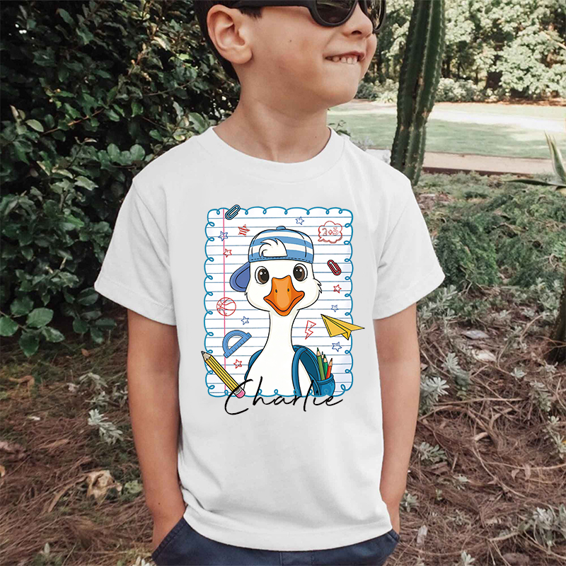 Personalized Kids Back To School Goose T-Shirt| Cloth1482