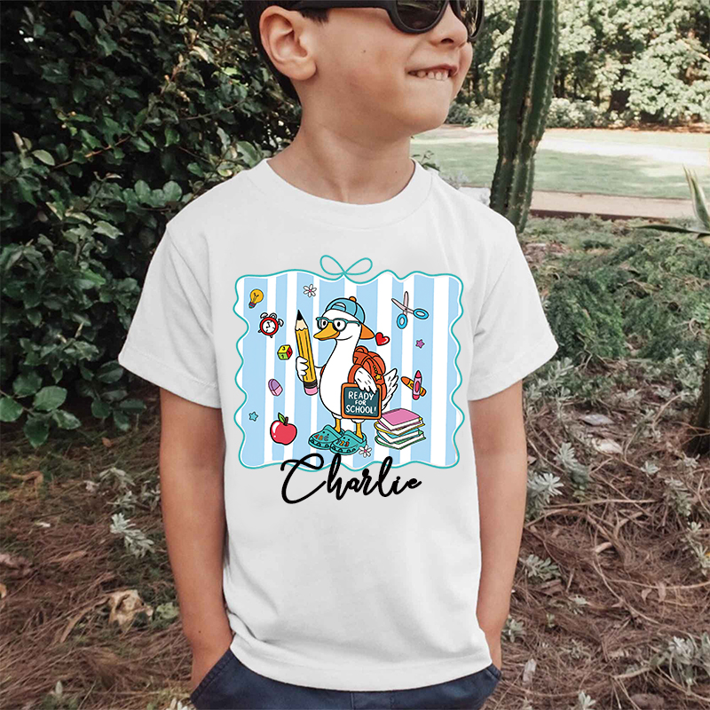 Personalized Kids Back To School Goose T-Shirt| Cloth1483