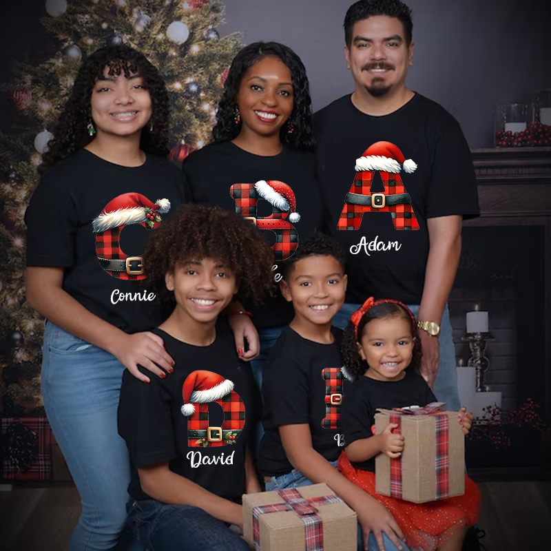 Personalized Family Christmas Monogrammed Name T-Shirt| Match0420