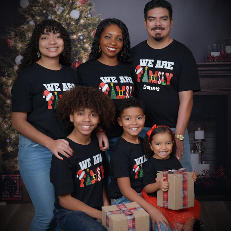Personalized Family Christmas Monogrammed Name T-Shirt| Match0417