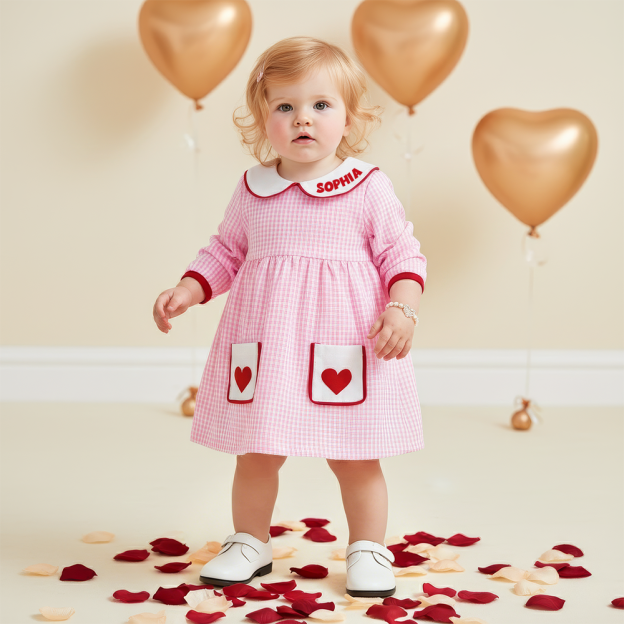 Personalized Girl Valentine's Day Heart Dress| YESVa11