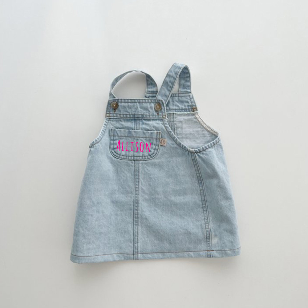Personalized Girls Monogrammed Denim Dress| Dress19