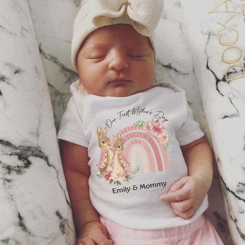 Personalized Baby First Mother's Day Cozy Onesie| BBcloth2210