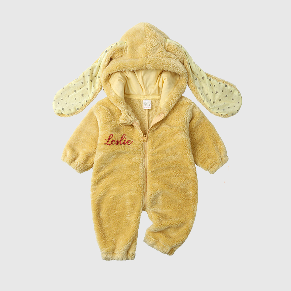 Personalized Baby  Bunny Hooded Romper| BBcloth120