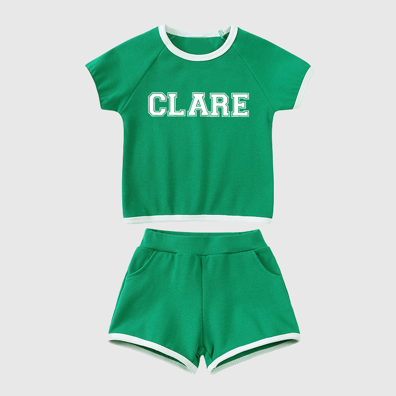 Personalized Kids Summer Name Toddler Shorts Set| Cloth219