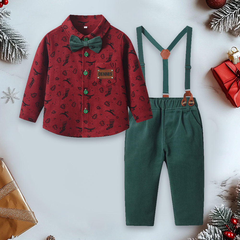 Personalized  Boy Christmas Retro Outfit| YESMC22