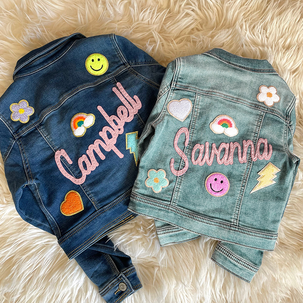 Personalized Hand-Embroidered Kid Denim Jacket| Cloth258
