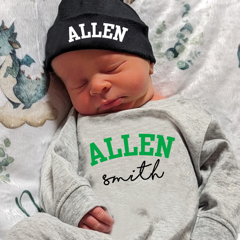 Personalized Baby With Hat Cozy Going Home Sets| BBCloth65