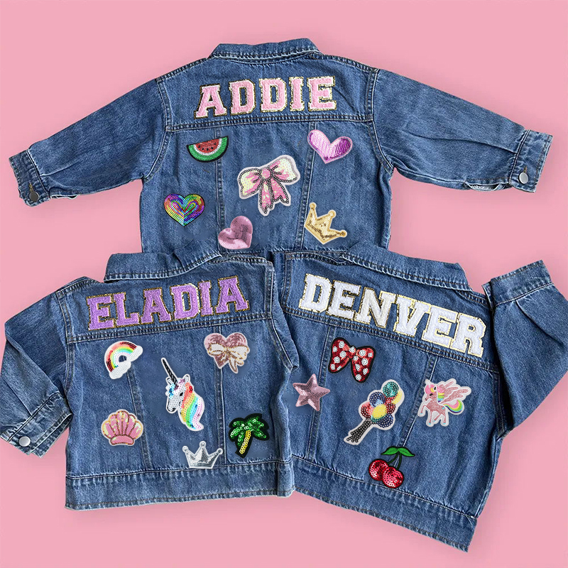 Personalized Kids Denim Patch Jacket| Cloth178