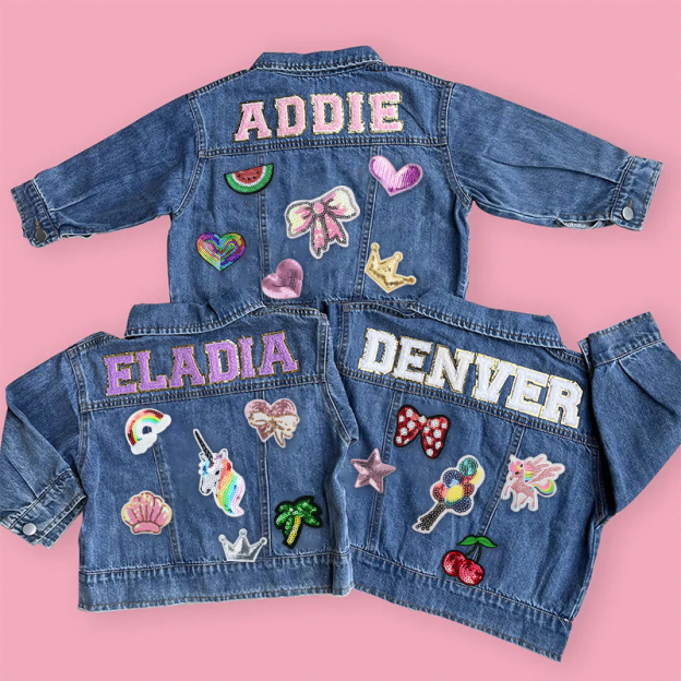 Personalized Kids Denim Patch Jacket| Cloth178