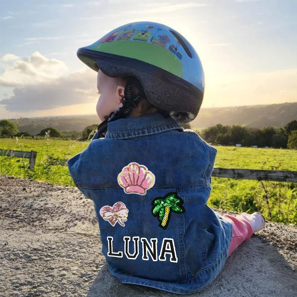 Personalized Girls Denim Patch Jacket| Cloth179