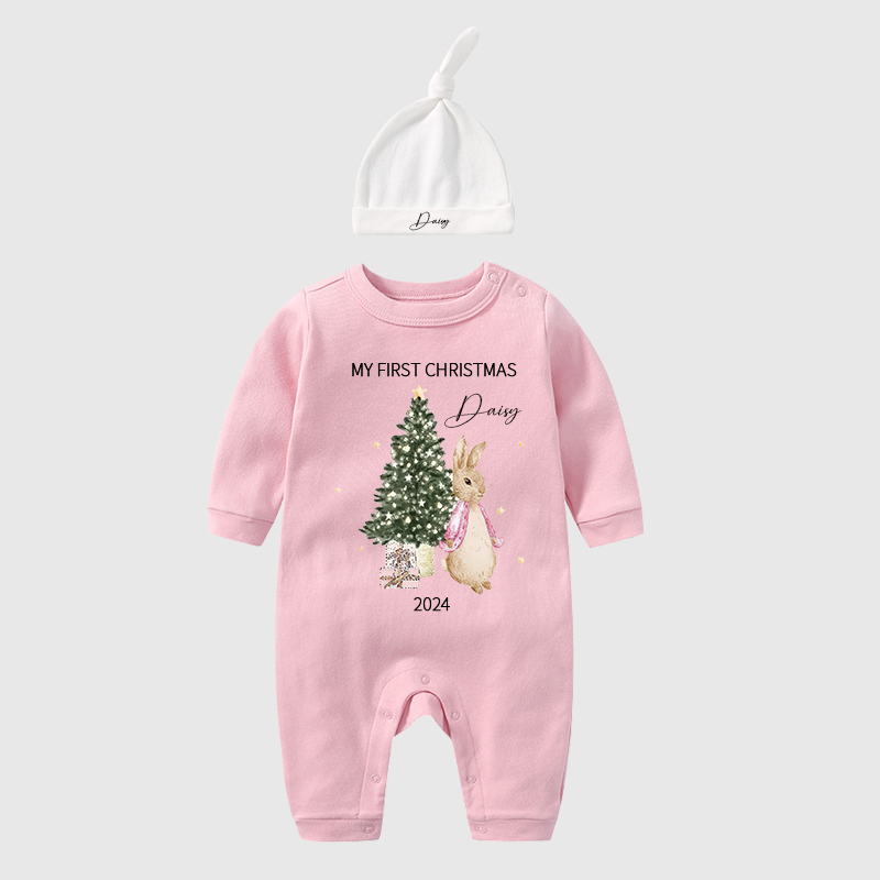 Personalized Baby First Christmas Rabbit Outfit| BBCloth1203